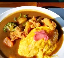 Chicken Tomato Curry Omelette Rice