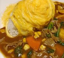 Beef Curry Omelette Rice