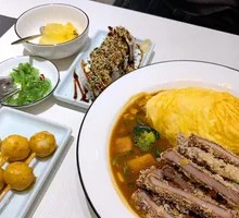 Fried Shrimp Cutlet Curry Omelette Rice