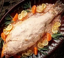 South French Salt-Roasted Sea Bass with Nam Pla Sauce