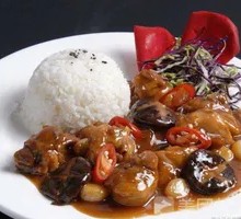 Braised Chicken with Mushrooms Rice Bowl