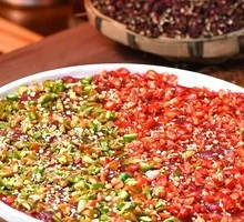 Sliced Beef with Green and Red Peppers