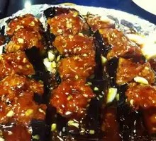 Grilled Eggplant on Iron Plate