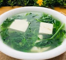 Pea Shoot Tofu Soup