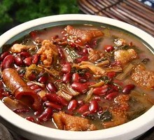 Dried Pickled Vegetable and Red Bean Soup