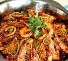 Dry Pot Squid and Shrimp