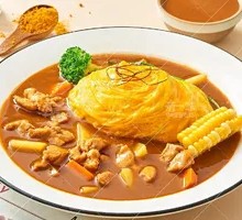 Curry Chicken Leg Omelette Rice