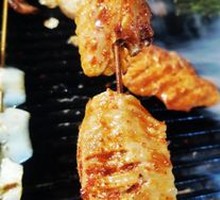 Two Chicken Wings on a Skewer