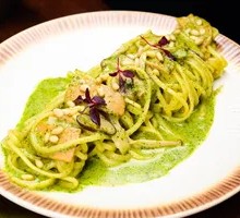 Bacon Mushroom Pesto Penne