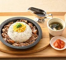 Grilled Beef Steak Rice Plate