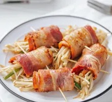 Bacon and Enoki Mushrooms