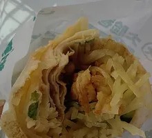Chicken Strip Egg Potato Stir-Fry Wrap