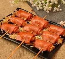 Bacon and Enoki Fritters