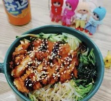 Honey Glazed Crispy Chicken Rice