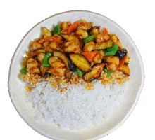 Braised Pork and Eggplant Rice