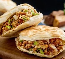 Pork and beef stuffed flatbread