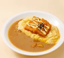 Crispy Chicken Cutlet with Egg and Curry Rice