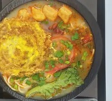 Golden Fried Egg Sour Rice Noodles