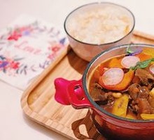 Hungarian Beef Stew with Apricot Rice
