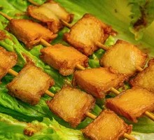 Fried Fish and Tofu Skewers