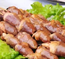 Fried Chicken Heart Skewers