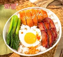 Signature Rose Oil Chicken with Barbecue Pork Rice