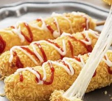 Fried Cheese-Stuffed Hot Dog Sticks