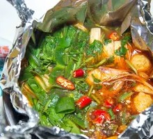 Aluminum Foil Prawn Noodles