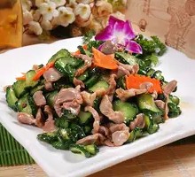 Cucumber and Chicken Gizzard Stir-fry