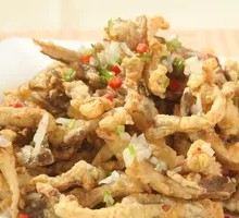 Fried Enoki Mushrooms