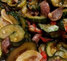 Cucumber and Chicken Gizzard Stir-fry