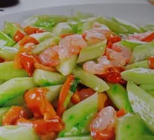 Cucumber Shrimp and Enoki Mushroom Stir-fry