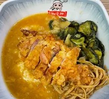 Crispy Chicken Rice with Mashed Potatoes