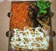 Mustard Salad Crispy Chicken Rice