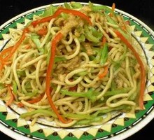 Shredded Pork with Greens Stir-Fried Noodles