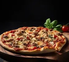 Double Flame Ham Pizza