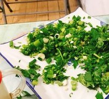 Scattered Green Onion and Cilantro