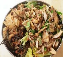 Tofu Skin, Fern Vegetables, and Potato Strips