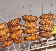 Charcoal-Grilled Silkworm Pupae