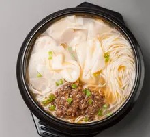 Shrimp and Mushroom Noodle Soup with Dumplings