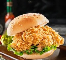 Crispy Little Bun Double Chicken Burger
