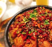 Spicy Duck Heads on Iron Plate