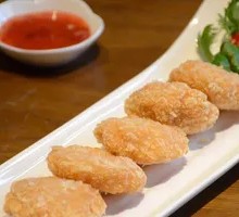 Fried Shrimp Patties on Skewers