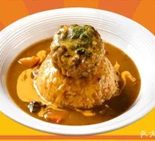 Beef Burger Patty Curry Rice