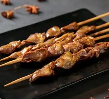 Fried Chicken Hearts Skewers