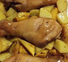 Chicken Leg with Corn and Potato