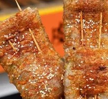 Crispy Tiao Pi Skewers with Bursting Sauce