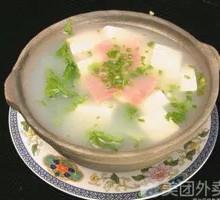 Shrimp and Tofu Soup with Purple Laver