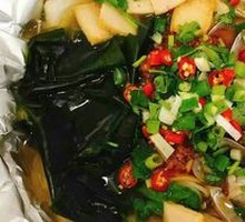 Fish Tofu and Clam Rice Noodles in Foil