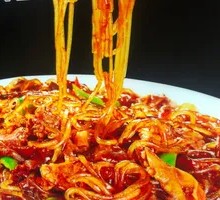 Pork Heart with Dried Enoki Mushroom Noodles